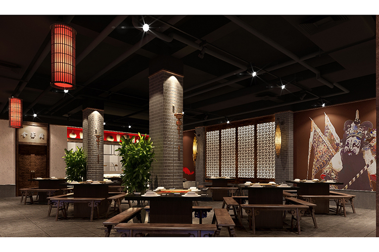 甘肅一品火鍋店餐飲空間設計01