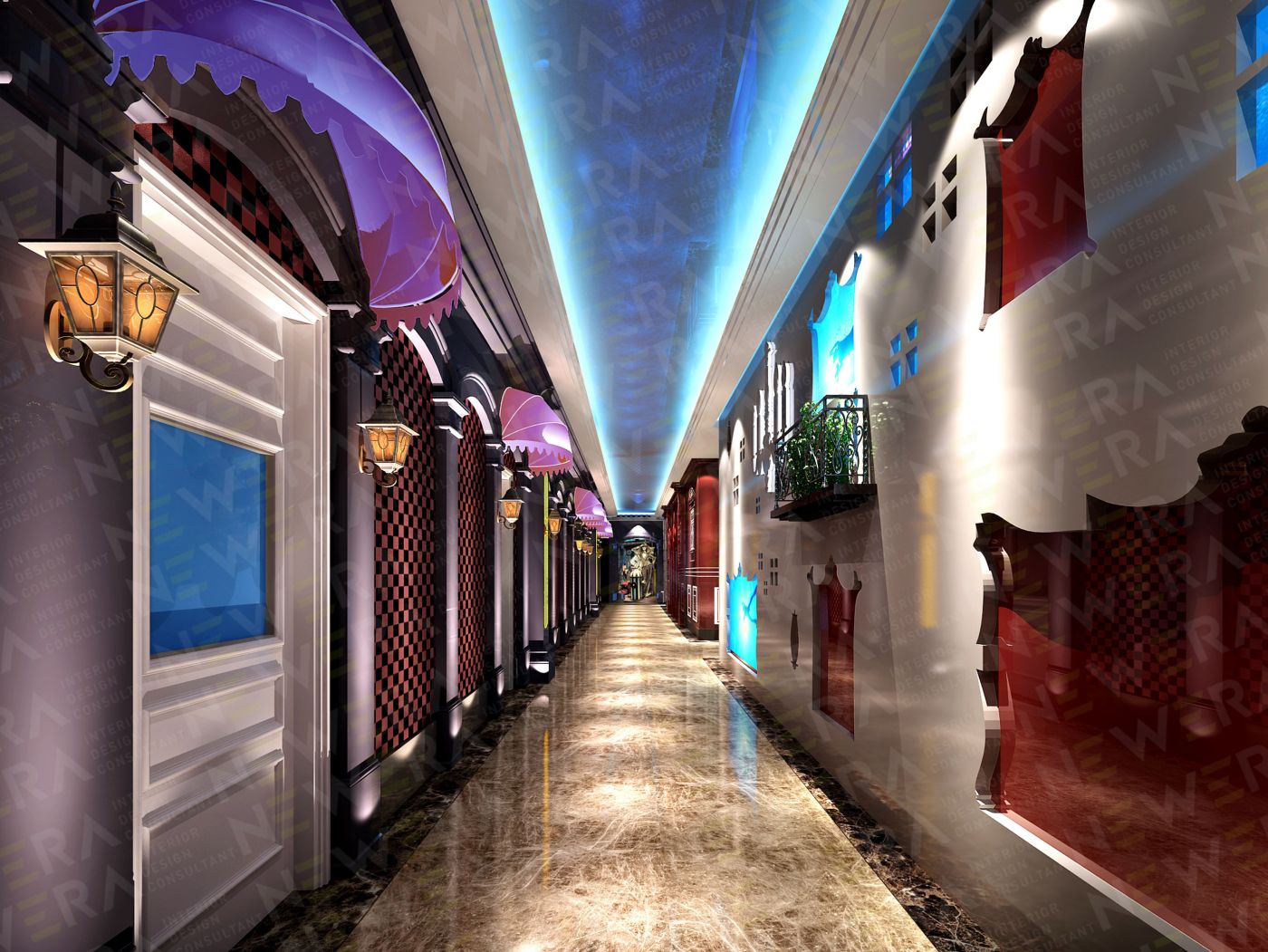 廣州鷺音朋主題KTV走廊設(shè)計(jì)效果圖